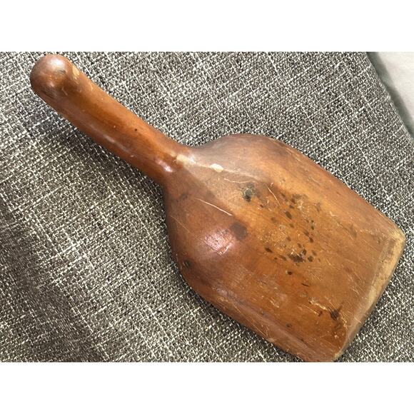 Antique-100+ years Old-Short Flour Grain Bin Wooden Shovel-Farmhouse 12" x 5" - Picture 4 of 6